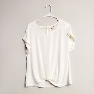 So Front Knotted Crepe Blouse